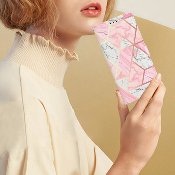 For Ulefone Note 14 Colored Drawing Leather Phone Case(Pink Marble)