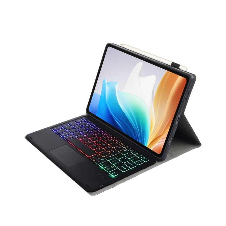 For OnePlus Pad Go / OPPO Pad Air2 / Neo OP14-AS TPU Ultra-thin Detachable Backlight Bluetooth Keyboard Leather Case with Touchpad(Black)