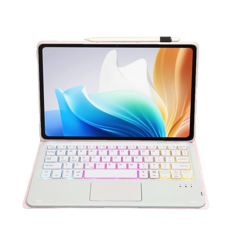 For OnePlus Pad Go / OPPO Pad Air2 / Neo OP14-AS TPU Ultra-thin Detachable Backlight Bluetooth Keyboard Leather Case with Touchpad(Pink) - Others Keyboard by PMC TechLife | Online Shopping South Africa | PMC TechLife | Buy Now Pay Later Mobicred