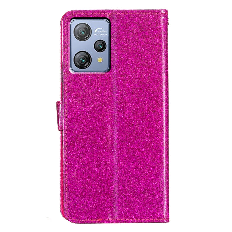 For Blackview A53 Pro Glitter Powder Flip Leather Phone Case(Rose Red) - More Brand by PMC TechLife | Online Shopping South Africa | PMC TechLife | Buy Now Pay Later Mobicred