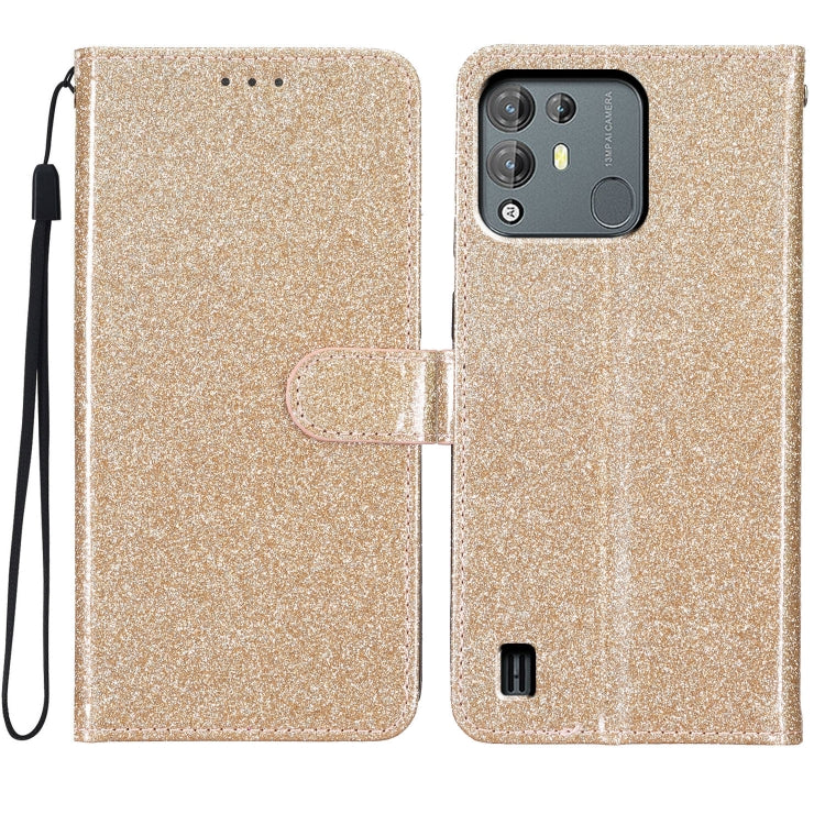For Blackview A55 Pro Glitter Powder Flip Leather Phone Case(Gold) - More Brand by PMC TechLife | Online Shopping South Africa | PMC TechLife