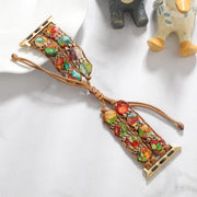 For Apple Watch Ultra 49mm Hexagonal Stones Drawstring Chain Watch Band(Colorful)