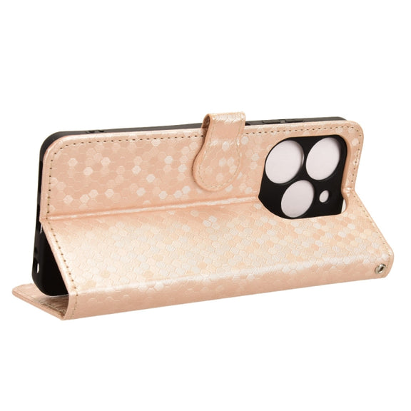 For Tecno Spark Go 2024 / Spark 20C Honeycomb Dot Texture Leather Phone Case(Gold)