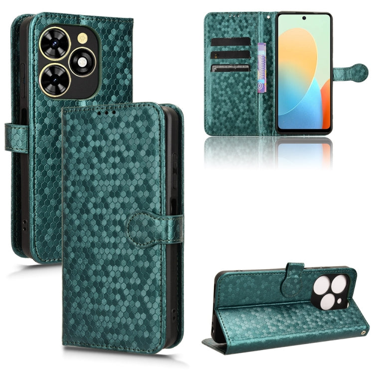 For Tecno Spark Go 2024 / Spark 20C Honeycomb Dot Texture Leather Phone Case(Green) - Tecno Cases by PMC Jewellery | Online Shopping South Africa | PMC Jewellery | Buy Now Pay Later Mobicred