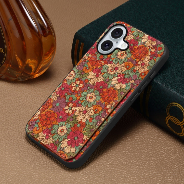 For iPhone 16 Dual Card Slot Holder Phone Case(Summer Red) - iPhone 16 Cases by PMC TechLife | Online Shopping South Africa | PMC TechLife | Buy Now Pay Later Mobicred