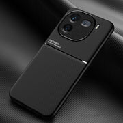 For vivo iQOO 12 Classic Tilt Strip Grain Magnetic Shockproof PC + TPU Phone Case(Black)