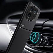 For vivo iQOO 12 Classic Tilt Strip Grain Magnetic Shockproof PC + TPU Phone Case(Black)