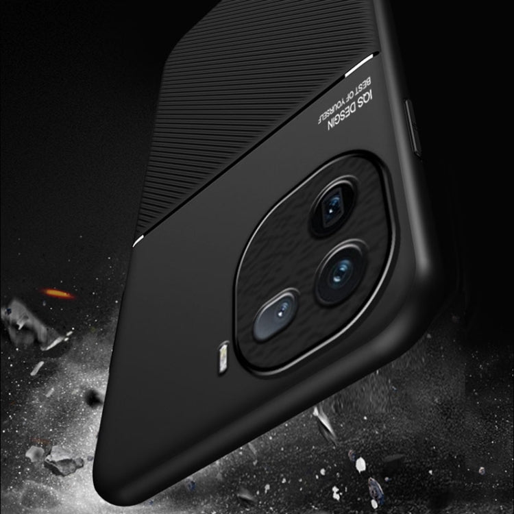 For vivo iQOO 12 Pro Classic Tilt Strip Grain Magnetic Shockproof PC + TPU Phone Case(Black)