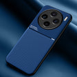 For vivo X100 Classic Tilt Strip Grain Magnetic Shockproof PC + TPU Phone Case(Blue) - X100 Cases by PMC TechLife | Online Shopping South Africa | PMC TechLife