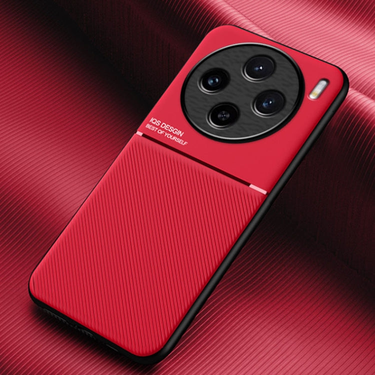 For vivo X100 Classic Tilt Strip Grain Magnetic Shockproof PC + TPU Phone Case(Red) - X100 Cases by PMC TechLife | Online Shopping South Africa | PMC TechLife