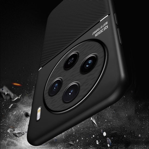 For vivo X100 Pro Classic Tilt Strip Grain Magnetic Shockproof PC + TPU Phone Case(Blue)