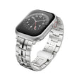 For Apple Watch Series 8 45mm Butterfly Buckle 5-Beads Metal Watch Band(Silver Black) - Watch Bands by PMC TechLife | Online Shopping South Africa | PMC TechLife