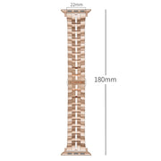 For Apple Watch 42mm Butterfly Buckle 5-Beads Metal Watch Band(Black Silver)