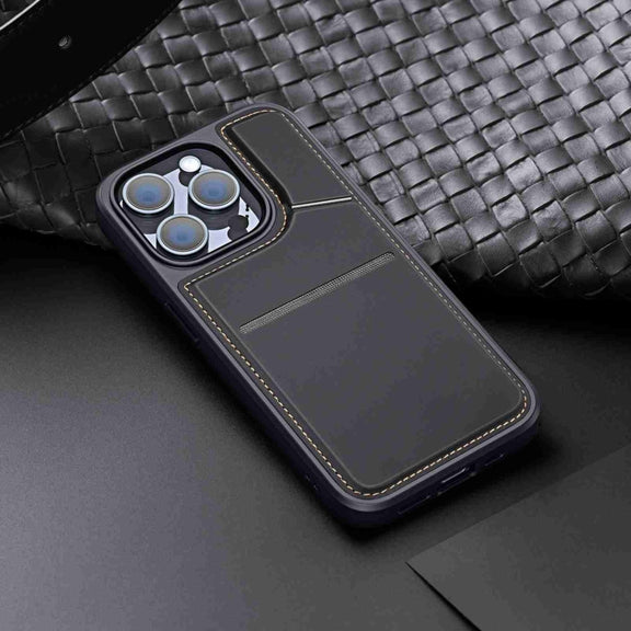 For iPhone 15 Pro Max DUX DUCIS Rafi II Series MagSafe Magnetic Holder RFID Phone Case(Black)