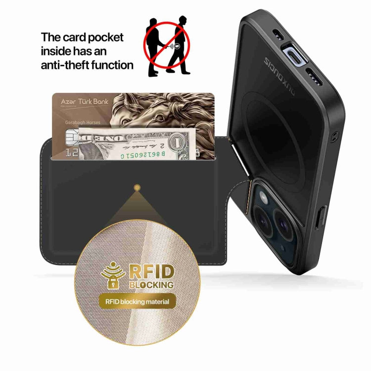 For iPhone 14 / 13 DUX DUCIS Rafi II Series MagSafe Magnetic Holder RFID Phone Case(Black)