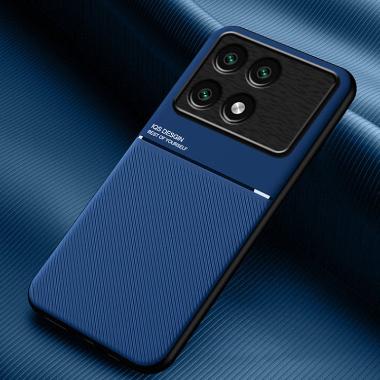 For Xiaomi Redmi K70 Classic Tilt Strip Grain Magnetic Shockproof PC + TPU Phone Case(Blue) - free shipping - PMC Jewellery - Order now!