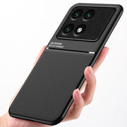 For Xiaomi Redmi K70 Classic Tilt Strip Grain Magnetic Shockproof PC + TPU Phone Case(Blue)