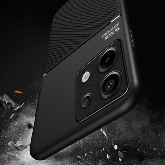 For Xiaomi Redmi Note 13 Pro+ 5G Classic Tilt Strip Grain Magnetic Shockproof PC + TPU Phone Case(Green)