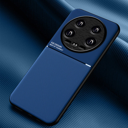 For Xiaomi 14 Ultra Classic Tilt Strip Grain Magnetic Shockproof PC + TPU Phone Case(Blue) - 14 Ultra Cases by PMC Jewellery | Online Shopping South Africa | PMC Jewellery | Buy Now Pay Later Mobicred