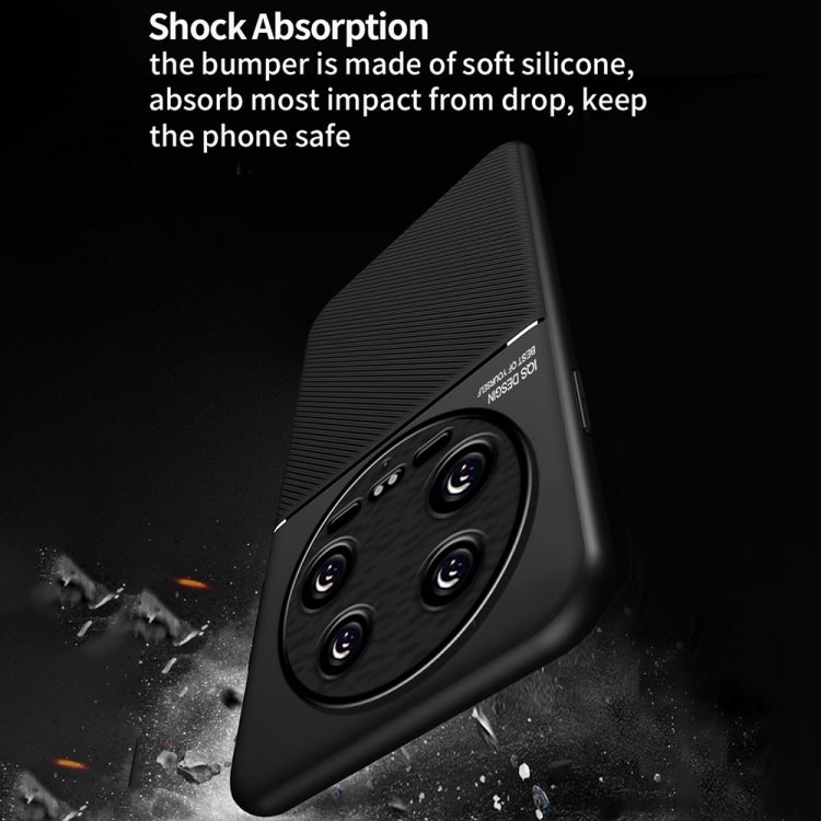 For Xiaomi 14 Ultra Classic Tilt Strip Grain Magnetic Shockproof PC + TPU Phone Case(Blue)