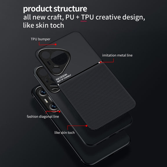 For Huawei Pura 70 Classic Tilt Strip Grain Magnetic PC Hybrid TPU Phone Case(Green)