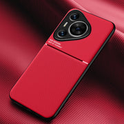 For Huawei Pura 70 Classic Tilt Strip Grain Magnetic PC Hybrid TPU Phone Case(Red)
