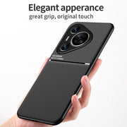 For Huawei Pura 70 Classic Tilt Strip Grain Magnetic PC Hybrid TPU Phone Case(Black)