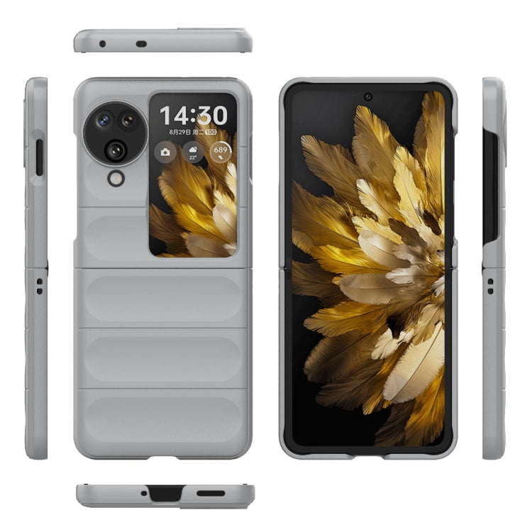 For OPPO Find N3 Flip Magic Shield Fold PC Shockproof Phone Case(Grey) - Find N3 Flip Cases by PMC TechLife | Online Shopping South Africa | PMC TechLife | Buy Now Pay Later Mobicred