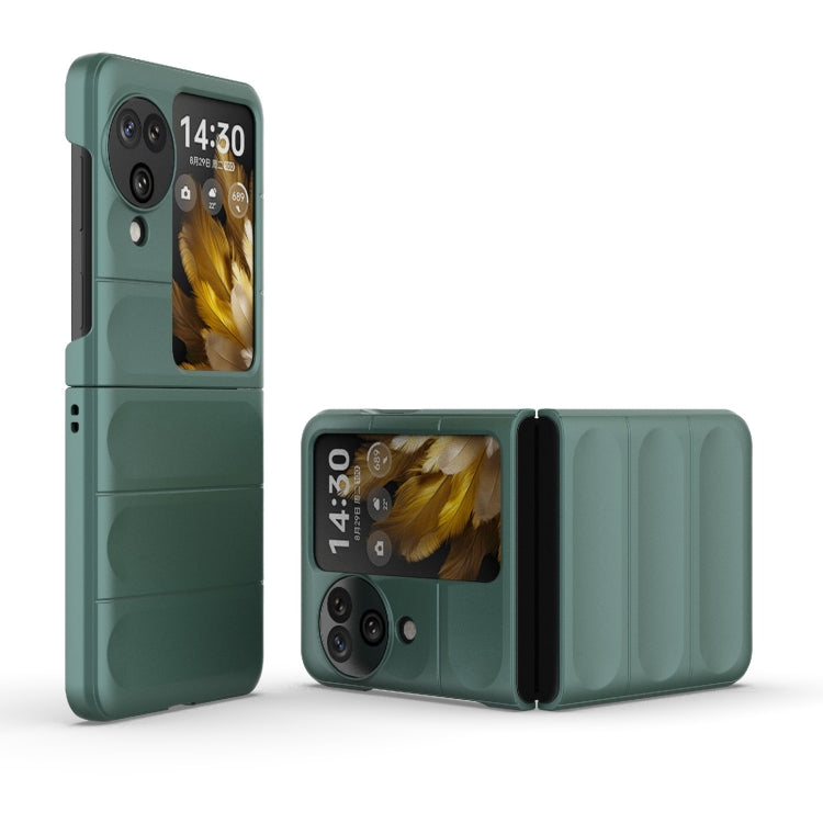 For OPPO Find N3 Flip Magic Shield Fold PC Shockproof Phone Case(Dark Green) - Find N3 Flip Cases by PMC TechLife | Online Shopping South Africa | PMC TechLife | Buy Now Pay Later Mobicred