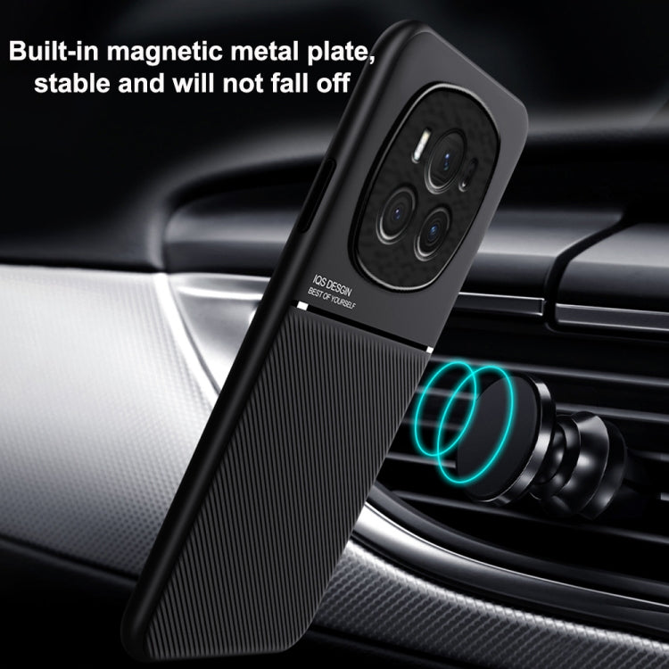 For Honor Magic6 Pro Classic Tilt Strip Grain Magnetic PC Hybrid TPU Phone Case(Green)