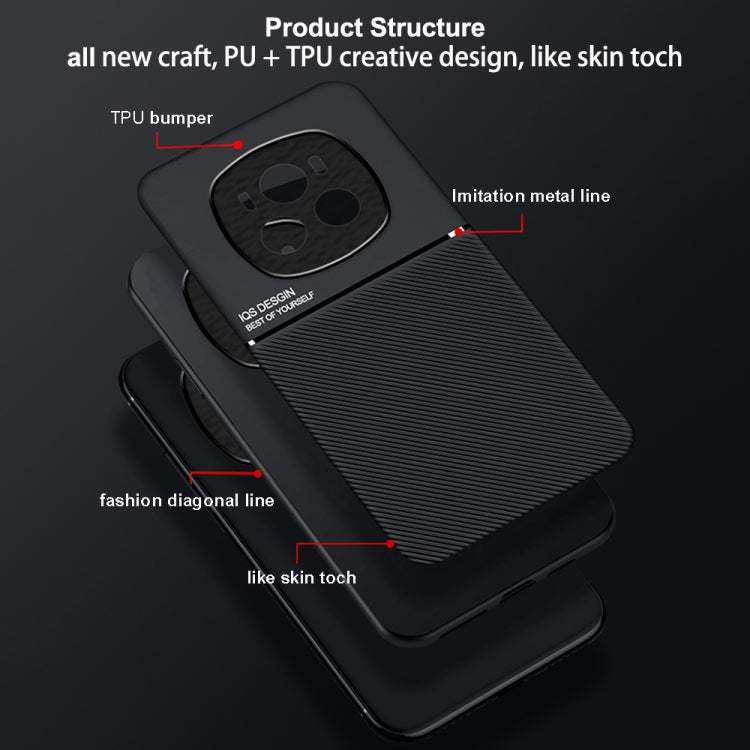 For Honor Magic6 Pro Classic Tilt Strip Grain Magnetic PC Hybrid TPU Phone Case(Black) - free shipping - PMC Jewellery - Order now!