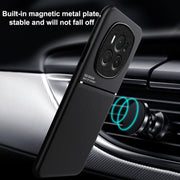 For Honor Magic6 Pro Classic Tilt Strip Grain Magnetic PC Hybrid TPU Phone Case(Black)