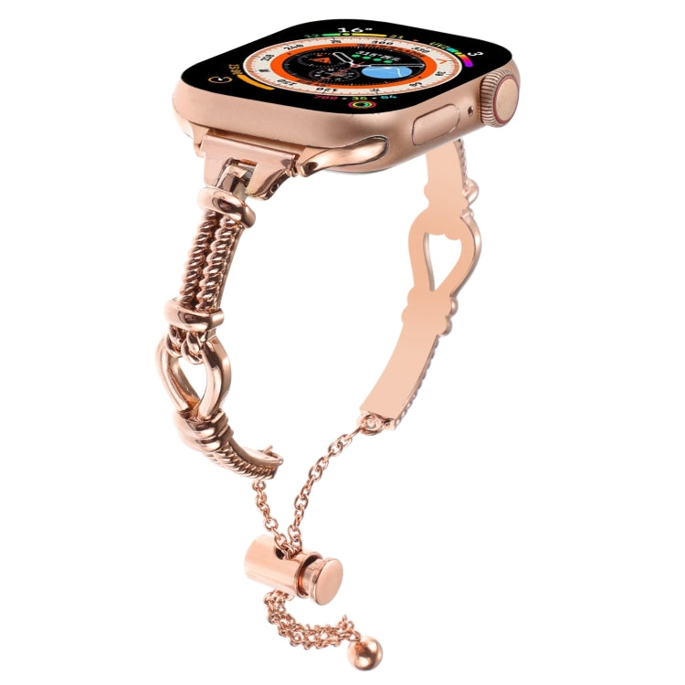 For Apple Watch Ultra 2 49mm Twist Metal Bracelet Chain Watch Band(Rose Gold) - Watch Bands by PMC TechLife | Online Shopping South Africa | PMC TechLife