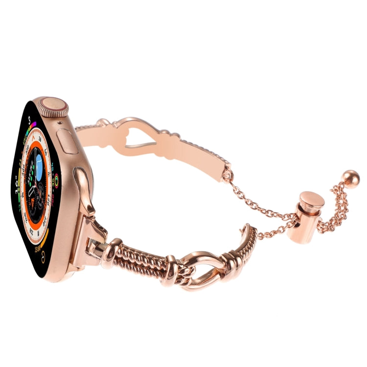 For Apple Watch SE 2022 44mm Twist Metal Bracelet Chain Watch Band(Rose Gold) - Watch Bands by PMC TechLife | Online Shopping South Africa | PMC TechLife