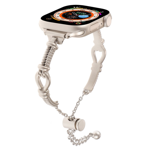 For Apple Watch SE 40mm Twist Metal Bracelet Chain Watch Band(Starlight)