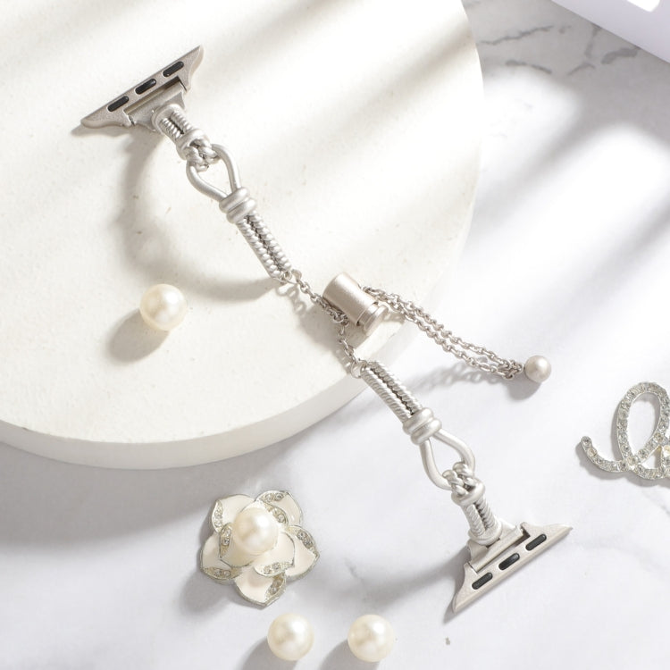 For Apple Watch Series 6 40mm Twist Metal Bracelet Chain Watch Band(Starlight) - Watch Bands by PMC TechLife | Online Shopping South Africa | PMC TechLife