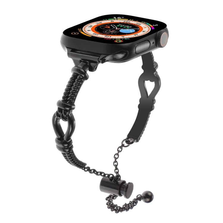 For Apple Watch Series 5 44mm Twist Metal Bracelet Chain Watch Band(Black) - Watch Bands by PMC TechLife | Online Shopping South Africa | PMC TechLife