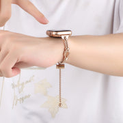 For Apple Watch Series 5 44mm Twist Metal Bracelet Chain Watch Band(Rose Gold)
