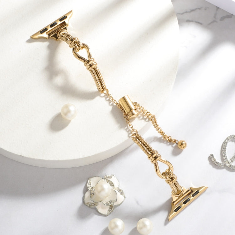 For Apple Watch Series 2 42mm Twist Metal Bracelet Chain Watch Band(Gold) - Watch Bands by PMC TechLife | Online Shopping South Africa | PMC TechLife