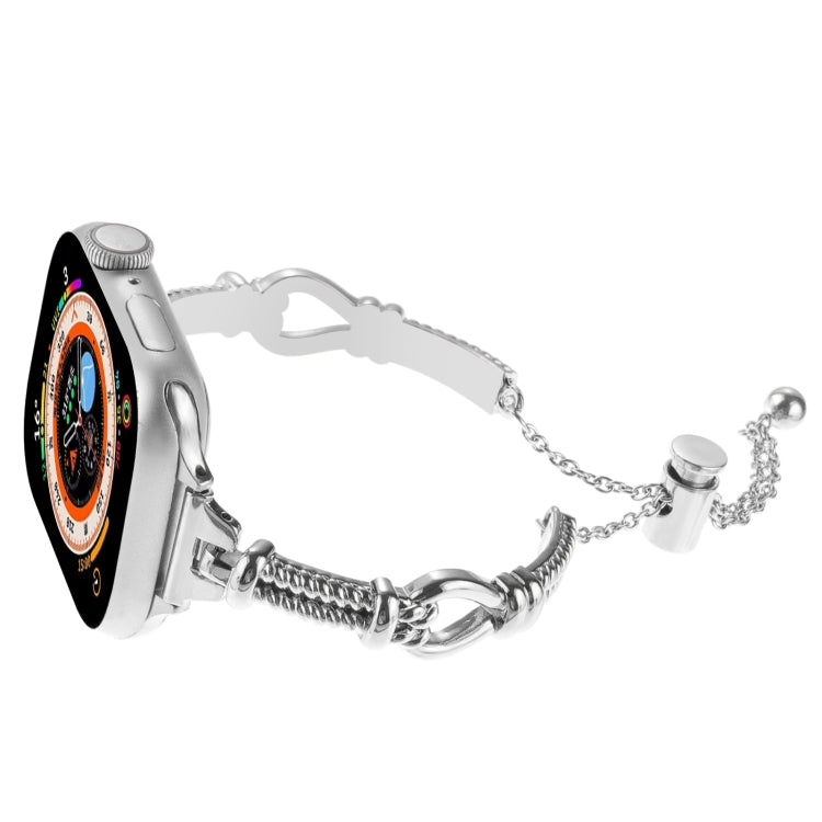 For Apple Watch 42mm Twist Metal Bracelet Chain Watch Band(Silver) - Watch Bands by PMC TechLife | Online Shopping South Africa | PMC TechLife