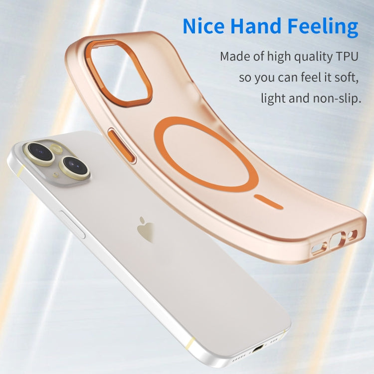 For iPhone 14 Plus MagSafe Frosted Translucent TPU + PC Full Coverage Phone Case(Orange) - iPhone 14 Plus Cases by PMC TechLife | Online Shopping South Africa | PMC TechLife