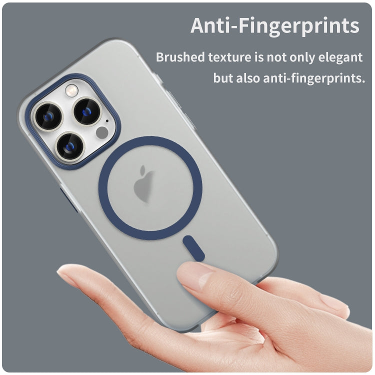 For iPhone 15 Pro MagSafe Frosted Translucent TPU + PC Full Coverage Phone Case(Dark Blue) - iPhone 15 Pro Cases by PMC TechLife | Online Shopping South Africa | PMC TechLife | Buy Now Pay Later Mobicred
