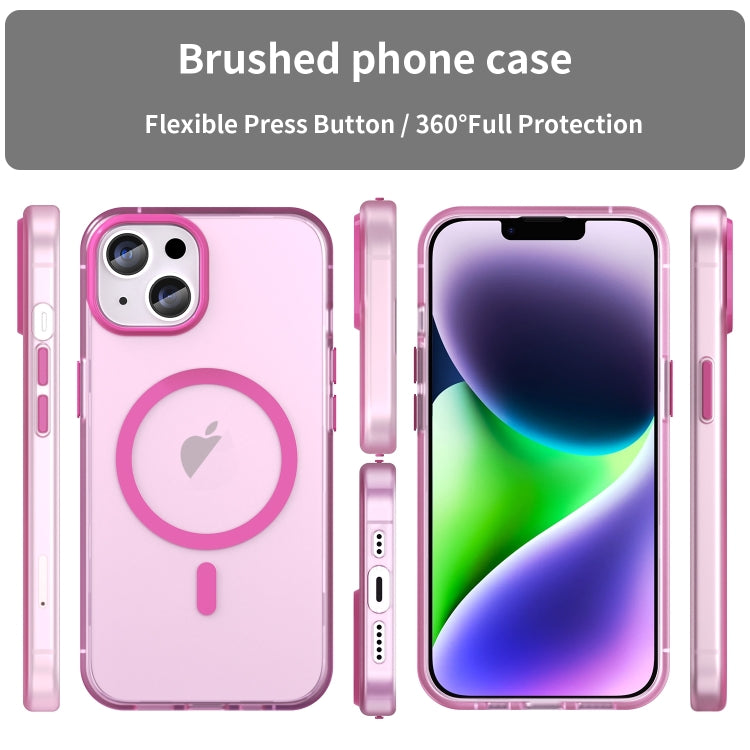 For iPhone 16 MagSafe Frosted Translucent TPU + PC Full Coverage Phone Case(Pink) - iPhone 16 Cases by PMC TechLife | Online Shopping South Africa | PMC TechLife | Buy Now Pay Later Mobicred