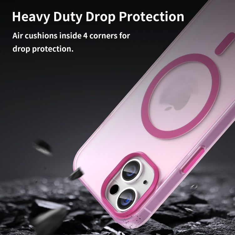 For iPhone 16 MagSafe Frosted Translucent TPU + PC Full Coverage Phone Case(Pink)