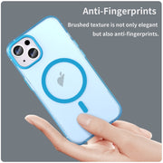 For iPhone 16 Plus MagSafe Frosted Translucent TPU + PC Full Coverage Phone Case(Blue)