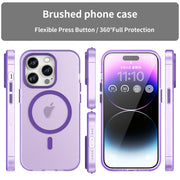 For iPhone 16 Pro MagSafe Frosted Translucent TPU + PC Full Coverage Phone Case(Dark Purple)