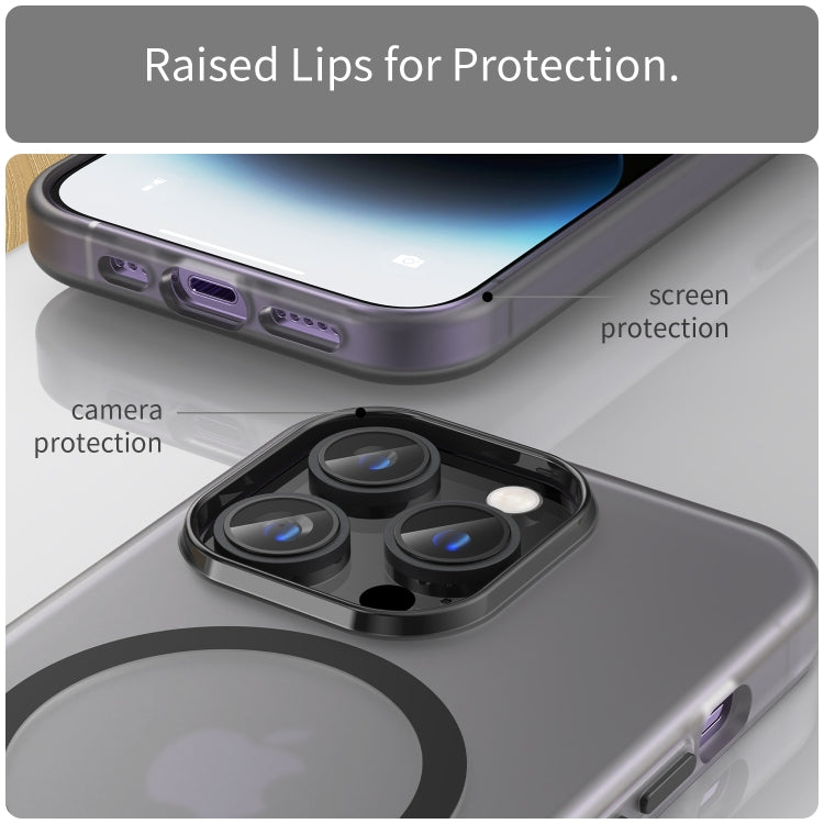 For iPhone 16 Pro Max MagSafe Frosted Translucent TPU + PC Full Coverage Phone Case(Black) - free shipping - PMC TechLife - Order now!