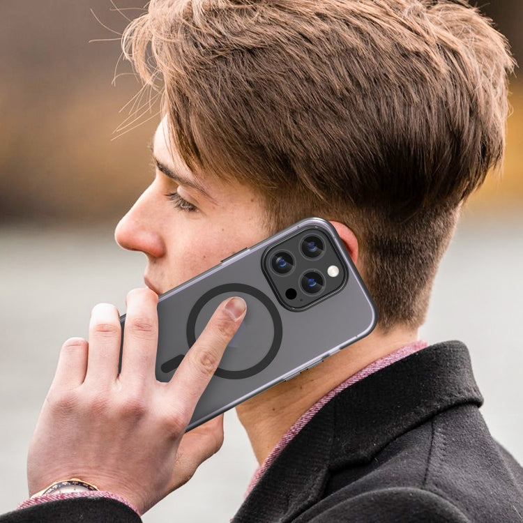 For iPhone 16 Pro Max MagSafe Frosted Translucent TPU + PC Full Coverage Phone Case(Black) - free shipping - PMC TechLife - Order now!