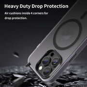 For iPhone 16 Pro Max MagSafe Frosted Translucent TPU + PC Full Coverage Phone Case(Black)