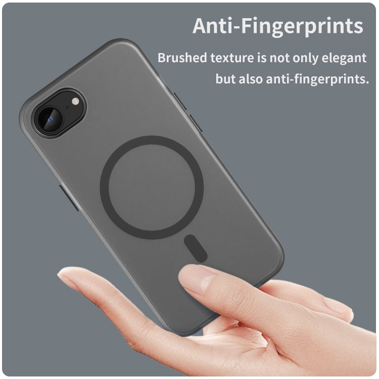 For iPhone 16e MagSafe Frosted Translucent TPU + PC Full Coverage Phone Case(Black) - iPhone 16e Cases by PMC TechLife | Online Shopping South Africa | PMC TechLife | Buy Now Pay Later Mobicred